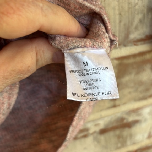 Intimately Free People Heathered Pink Knit Henley  Top - Picture 6 of 8